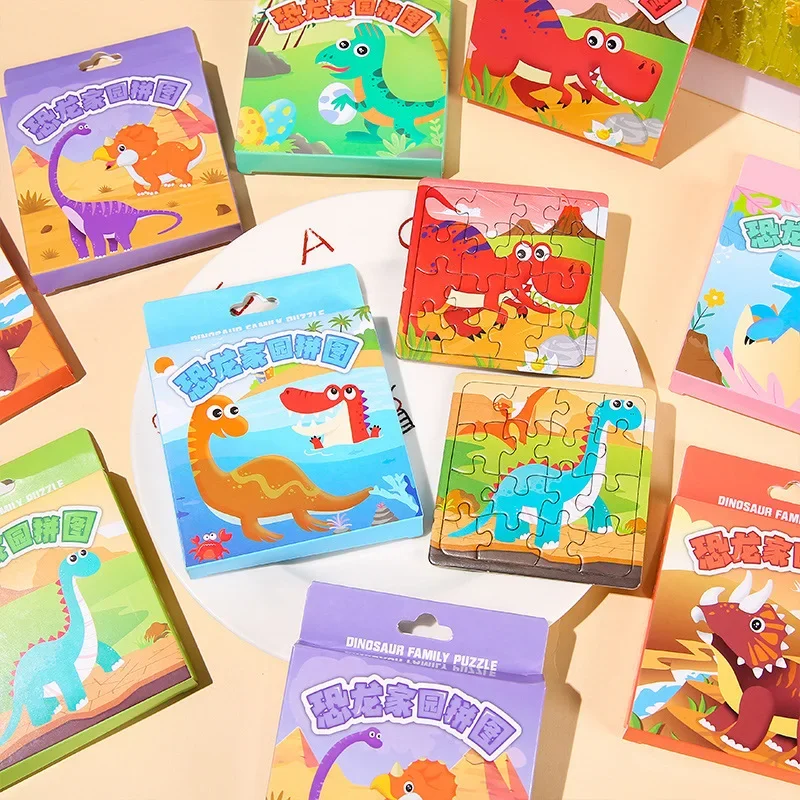 10 Boxes Jungle Dinosaur Theme Paper Jigsaw Puzzle Toys for Kids Boy Dino theme Birthday Party Favors Pinata Filler School Prize