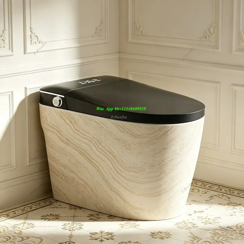 Cave Stone Pattern Household Smart Toilet Fully Automatic Integrated Toilet Without Water Pressure Limit Goose Egg Shape