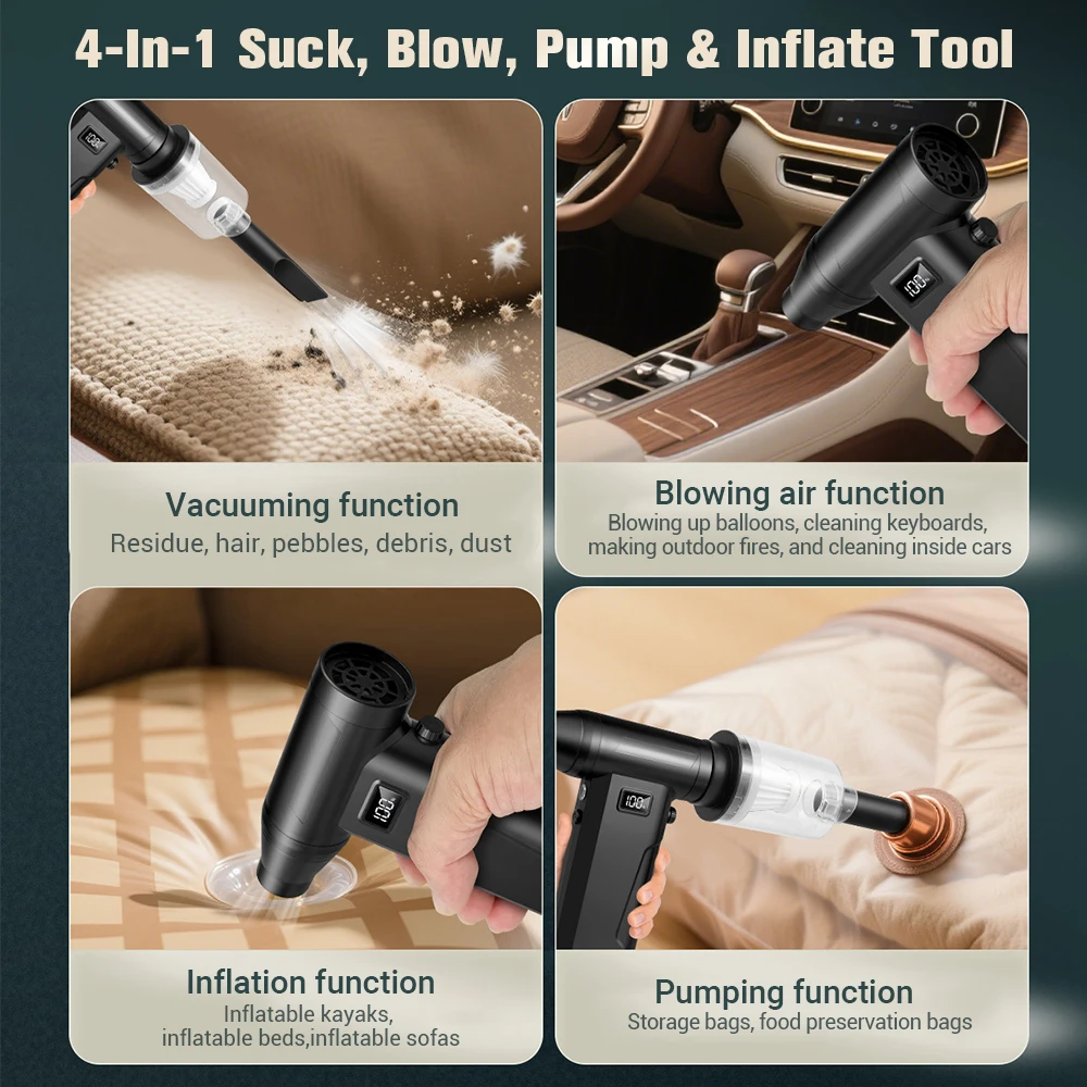 

Portable Air Violent Blower Mini Turbo Jet Fan Handheld Brushless Motor 200,000 RPM Wind Speed 35m/s industrial Duct Fan Air Gun