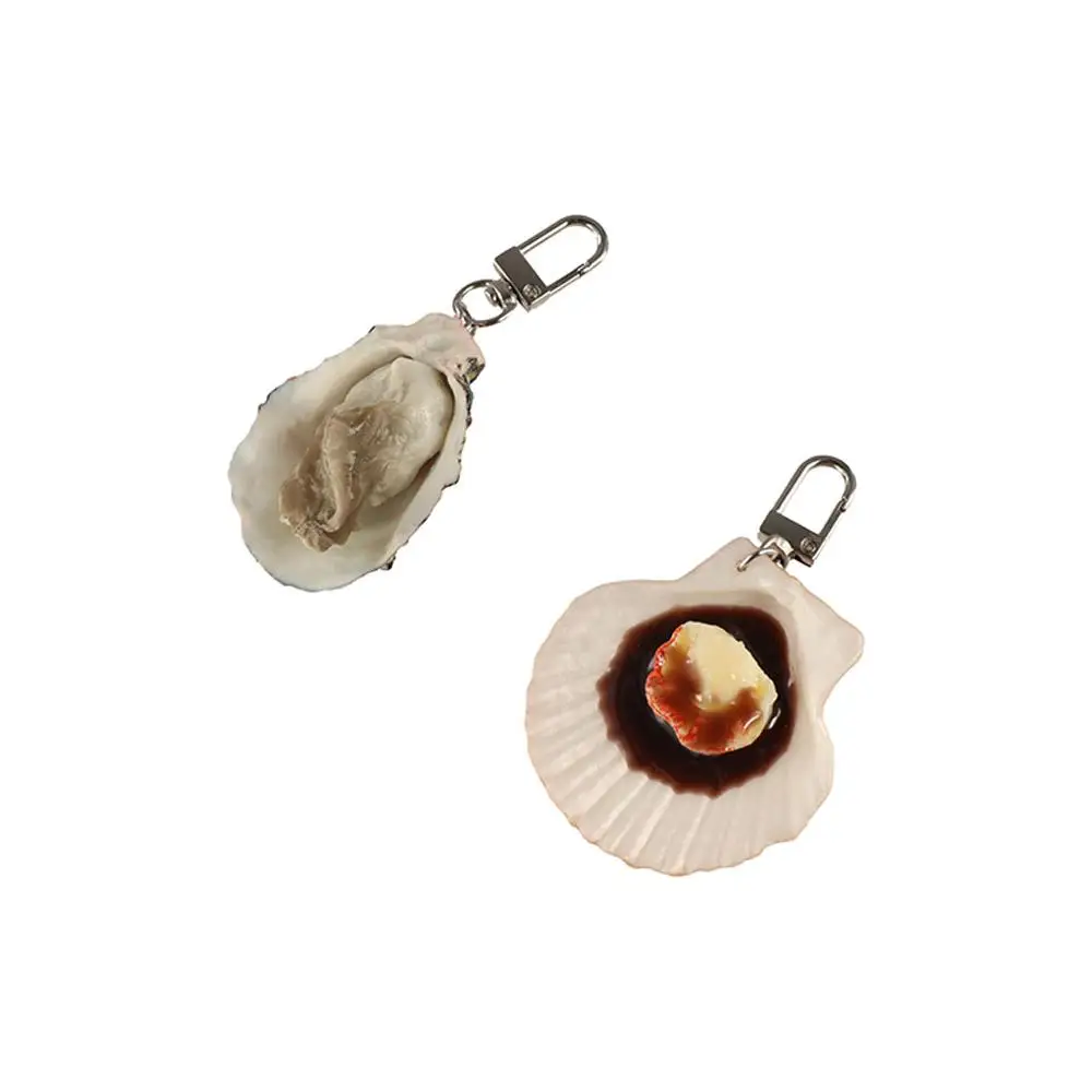 Creative Simulation Food Key Chain Interest Fashion Oyster Scallop Model Key Ring Clam Scallop Model Pendant Cute