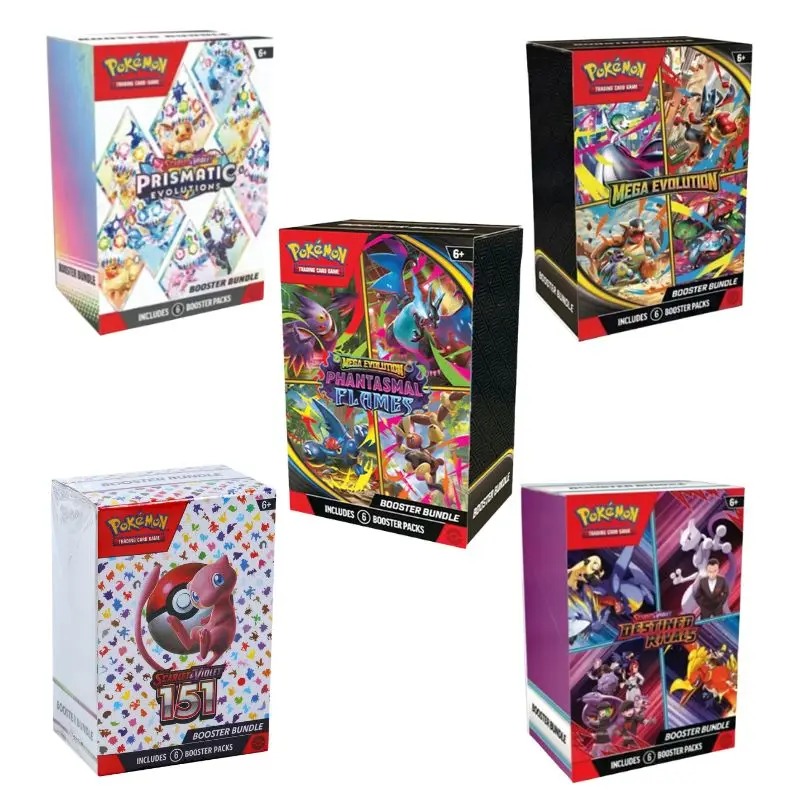 Poke  mon Card V10 Booster Bundle Destined Rivals Prismatic Evolutions Scarlet Violet 151 English ME02 Booster Cards Gifts--
