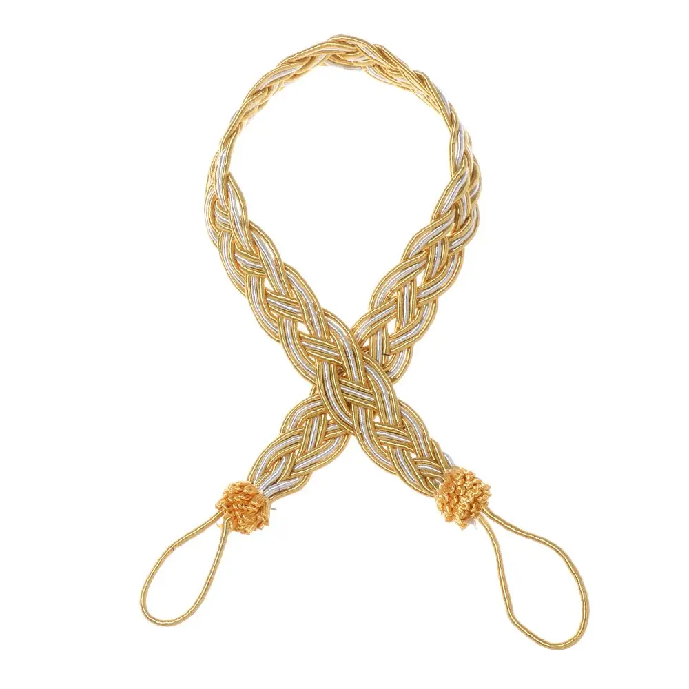 Home Decor Modern Hold Tie Backs Satin Voile Strap Curtain Holder Rope Braided Tiebacks