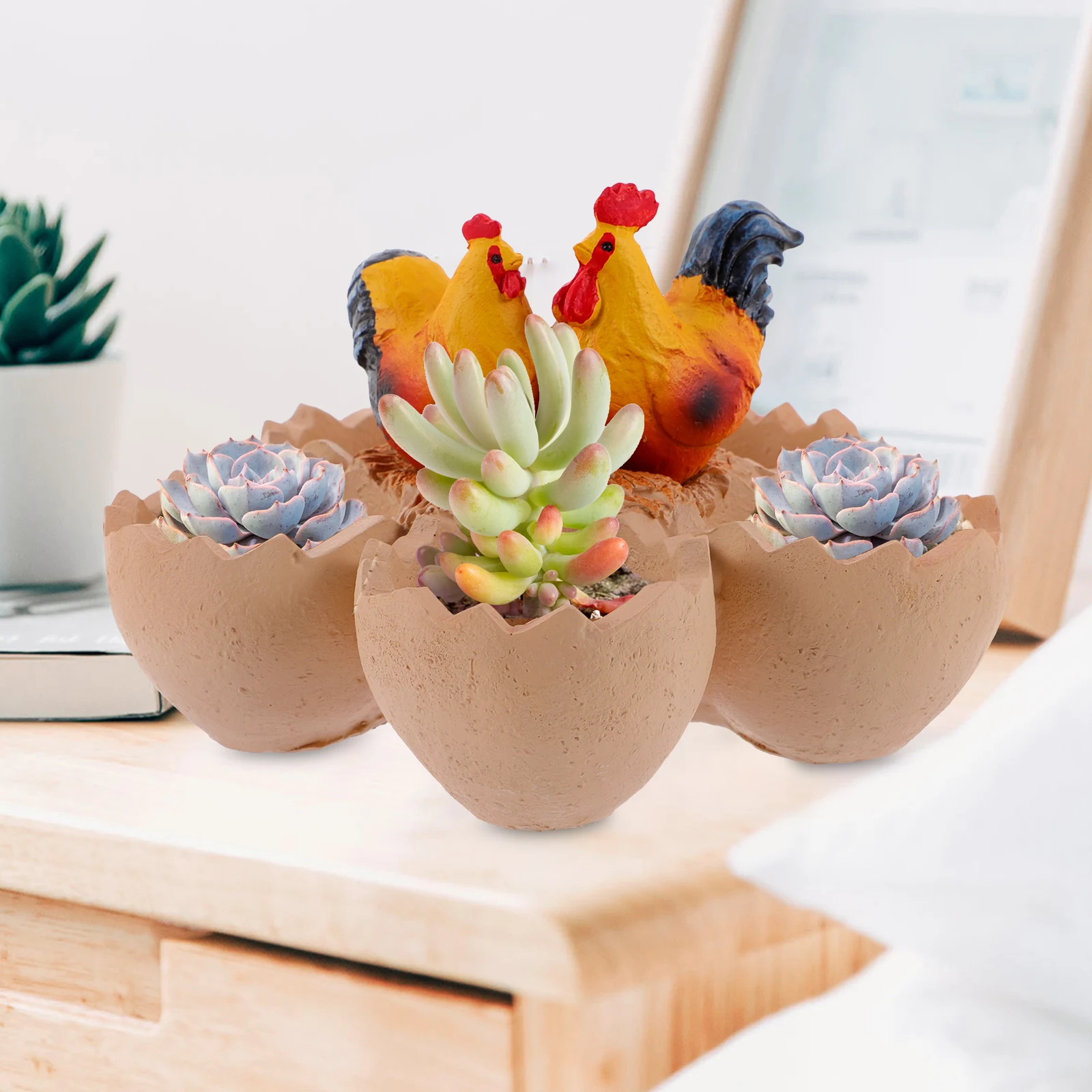 

Indoor Plant Pots Resin Flowerpot for Succulent Cactus Mini Planter Cute SmallCreative Garden Decor Storage Container
