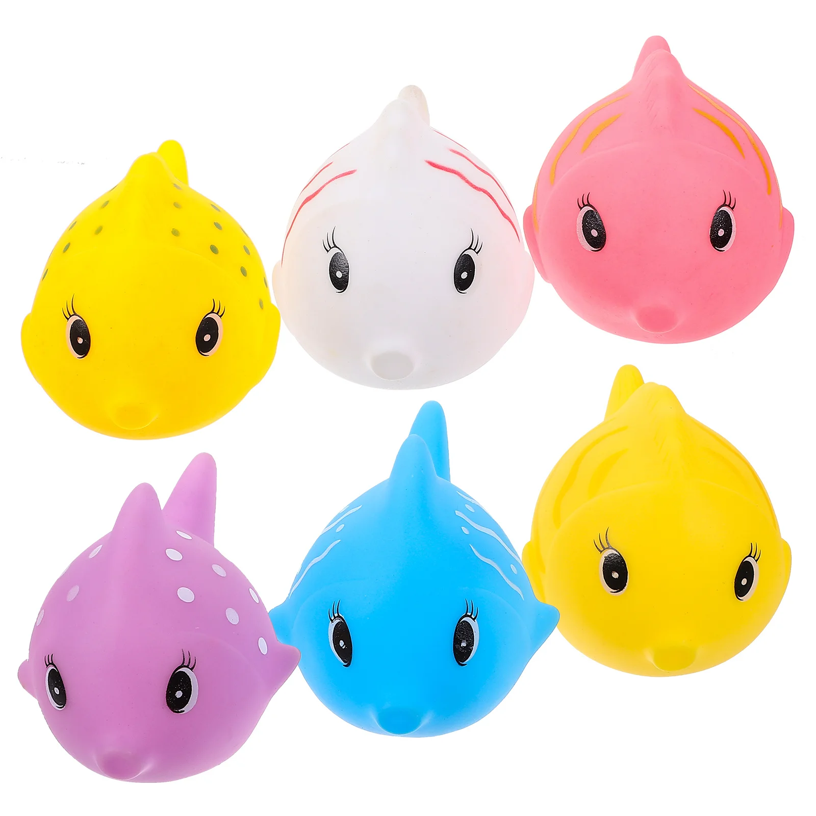 6 قطعة حمام عائم الحيوان مجموعة الفينيل الأسماك للرضع وقت الاستحمام الألوان الزاهية متعة ضغط العائمة لعب ألعاب حيوانات