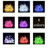 10Pcs LED String Lights 8colors Atmosphere Colored Light Battery Powered Fairy Lights For Christmas Outdoor Room Festival Decor