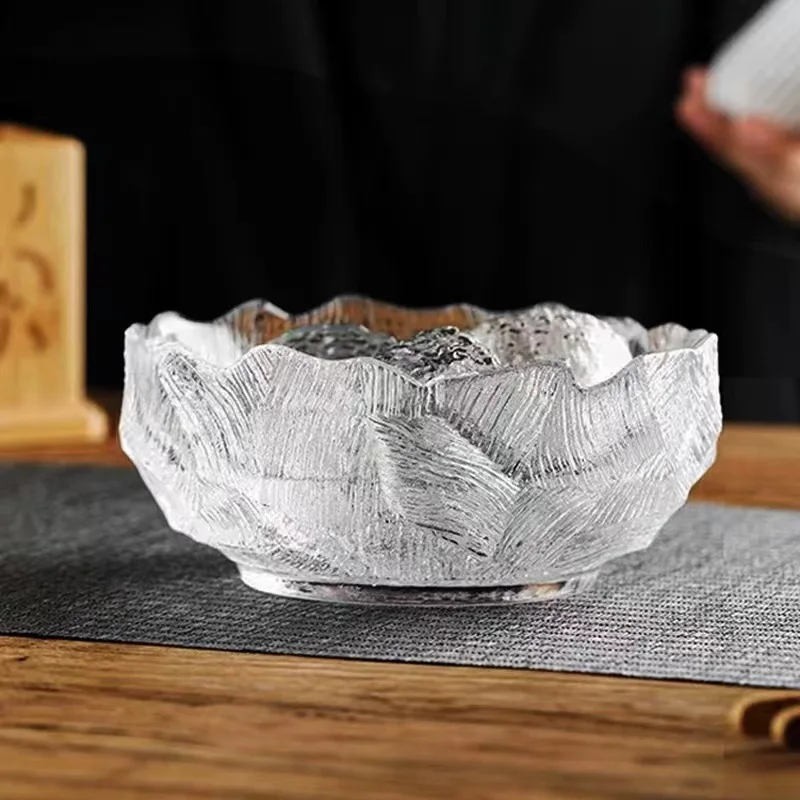 

HYS crystal glass salad bowl living room snack plate storage ornament