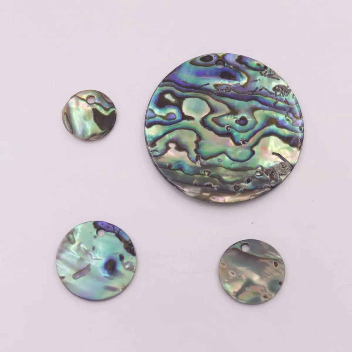 1 PCS Flat Round Coin Natural Green Abalone Shell Pendant Crafts Jewelry  Button  10mm 12mm 30mm