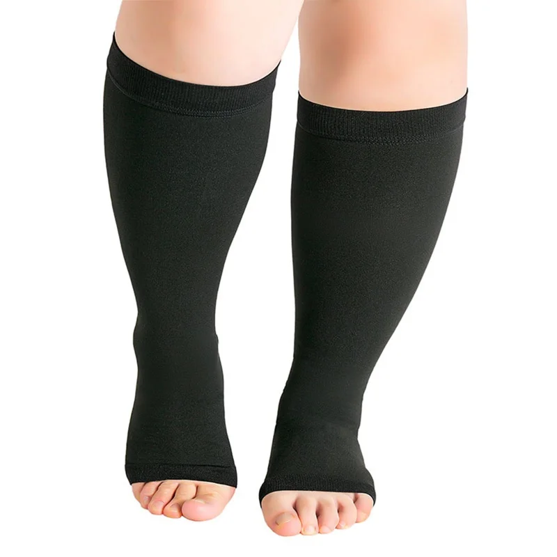 

1 pair Women Men Comfortable Below Knee Support Stockings Varicose Vein Circulation Leg Calf Compression Sock