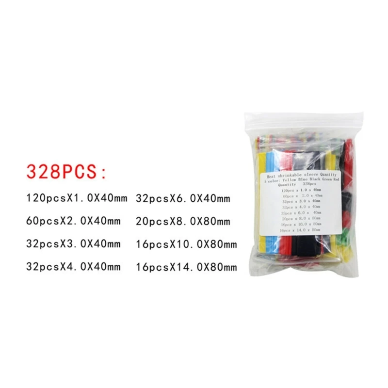 127/164/328 / 530Pcs Conjunto mangas tubo resistentes calor Tubo termorretrátil para Fio
