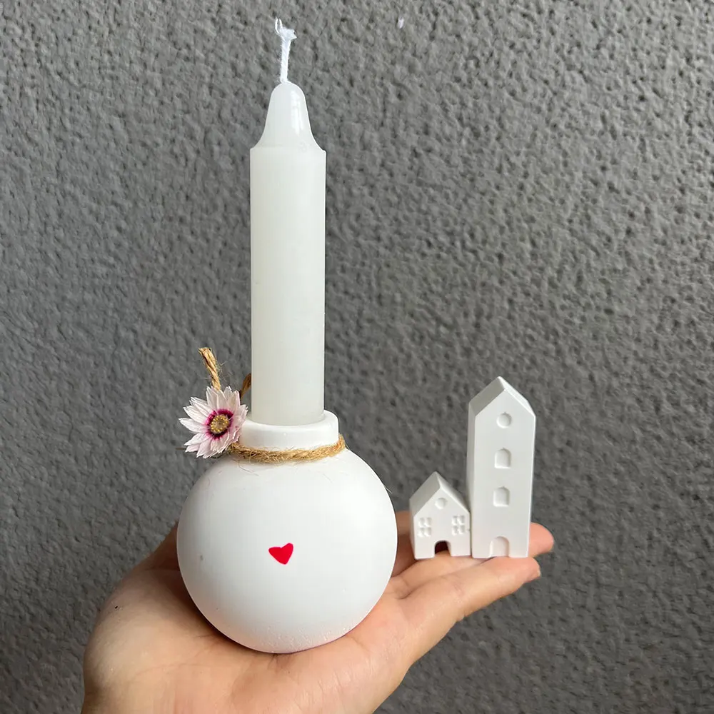 Sphere Candle Holder Silicone Mold DIY Square Plaster Resin 