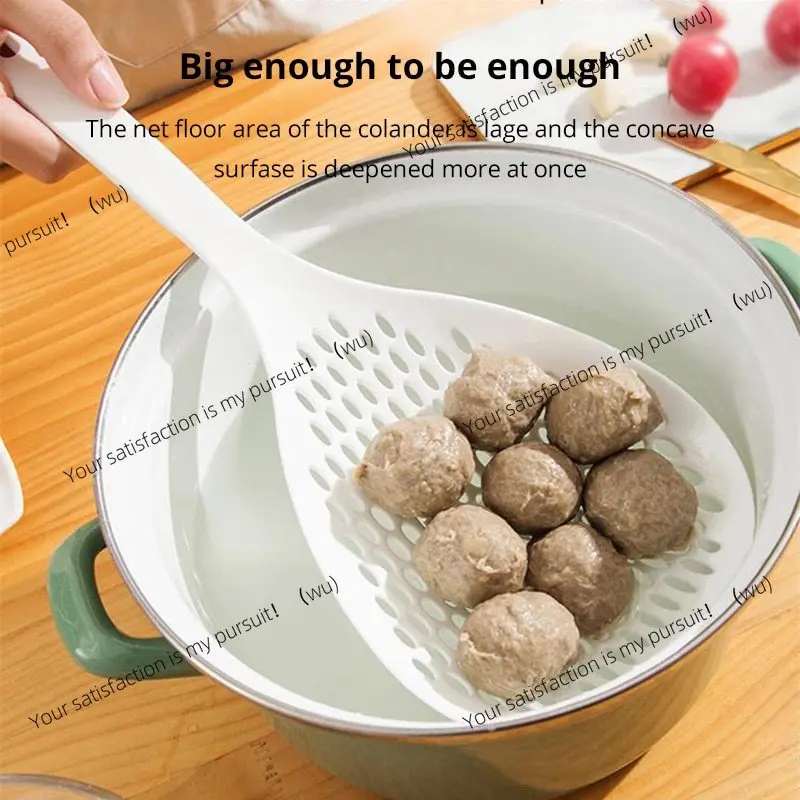 ZOCI-1 Pc White Large Capacity Spoon Withstand High Temperature Hung Dumplings Leaking Net Not Easy To Deform Kitchen Supplies