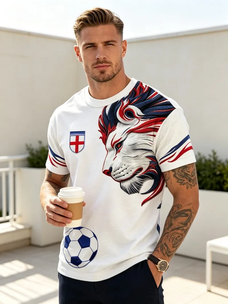 Sommerliches Sport-T-Shirt im englischen Stil, atmungsaktiv, für Fitness und Laufen, lockeres, athletisches Kurzarm-Oberteil für Erwachsene und Kinder, lässige Sportbekleidung