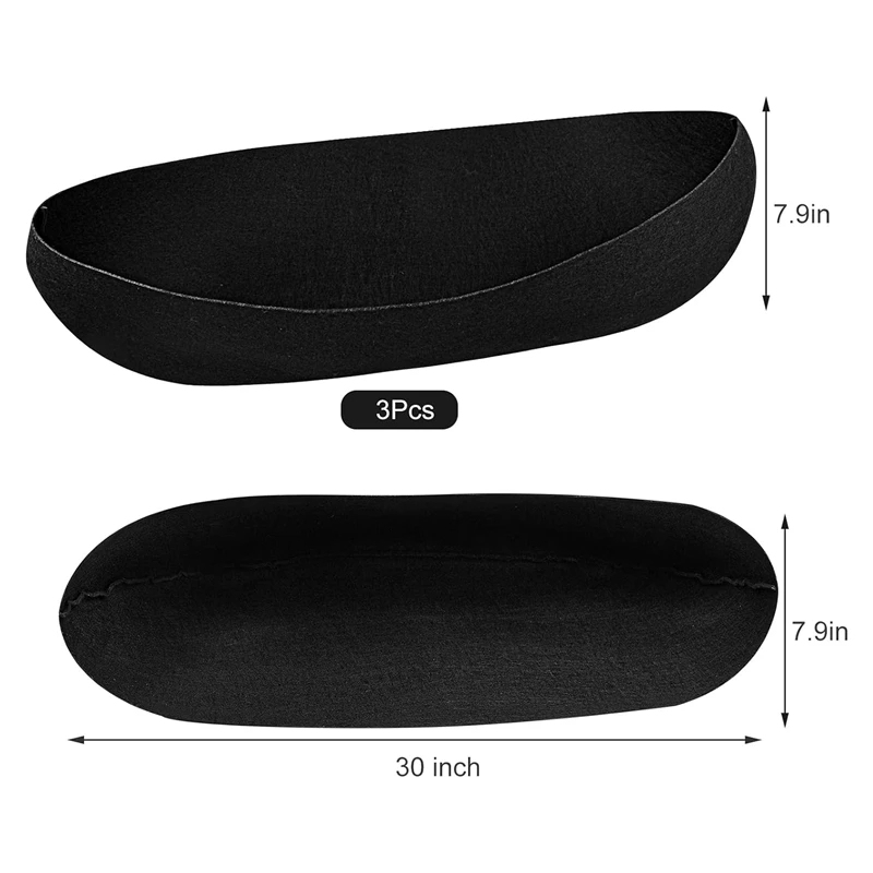 3PCS Window Box Liners 30 Inch Fabric Window Box Liners Replacement Black Non-Woven Hanging Plant Liner