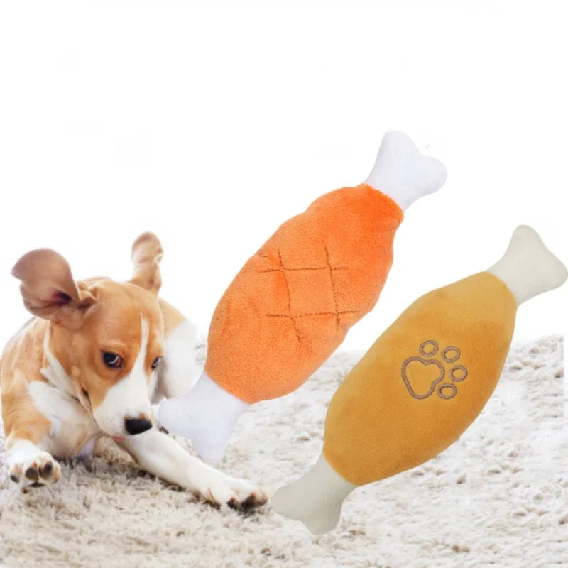 Bones Shape Puppy Plush Squeak Chew Toys for Aggressive Chewers Pets Dogs Puppy Playing Cleaning Teeth Pet Dog Toys