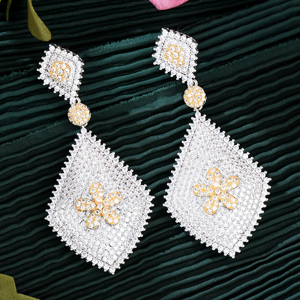 

Missvikki Luxury CZ Big Earrings for Women Wedding Holiday Party Occasion Jewelry Unique Design boucle d'oreille femme 2023