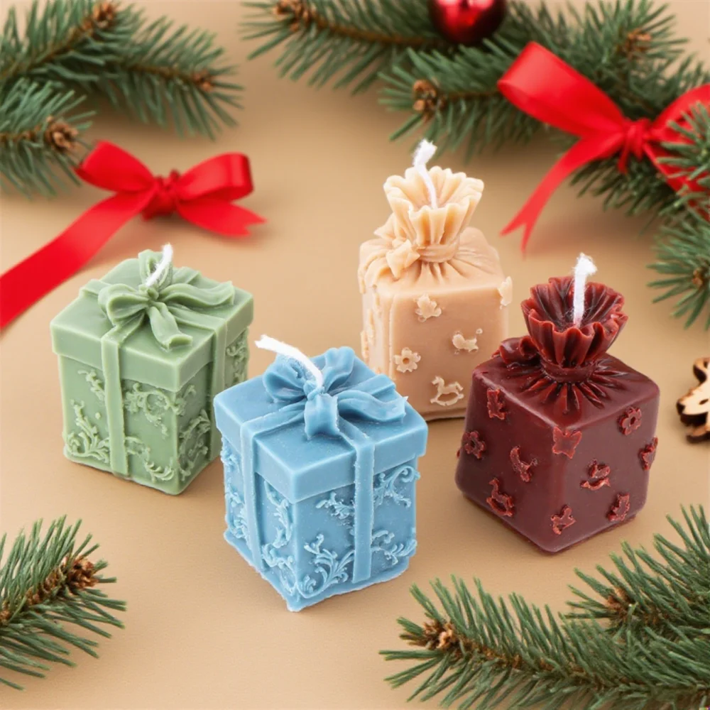 3D Xmas Gift Box Silicone Cand - огляд і ціна Xmas Candle Making