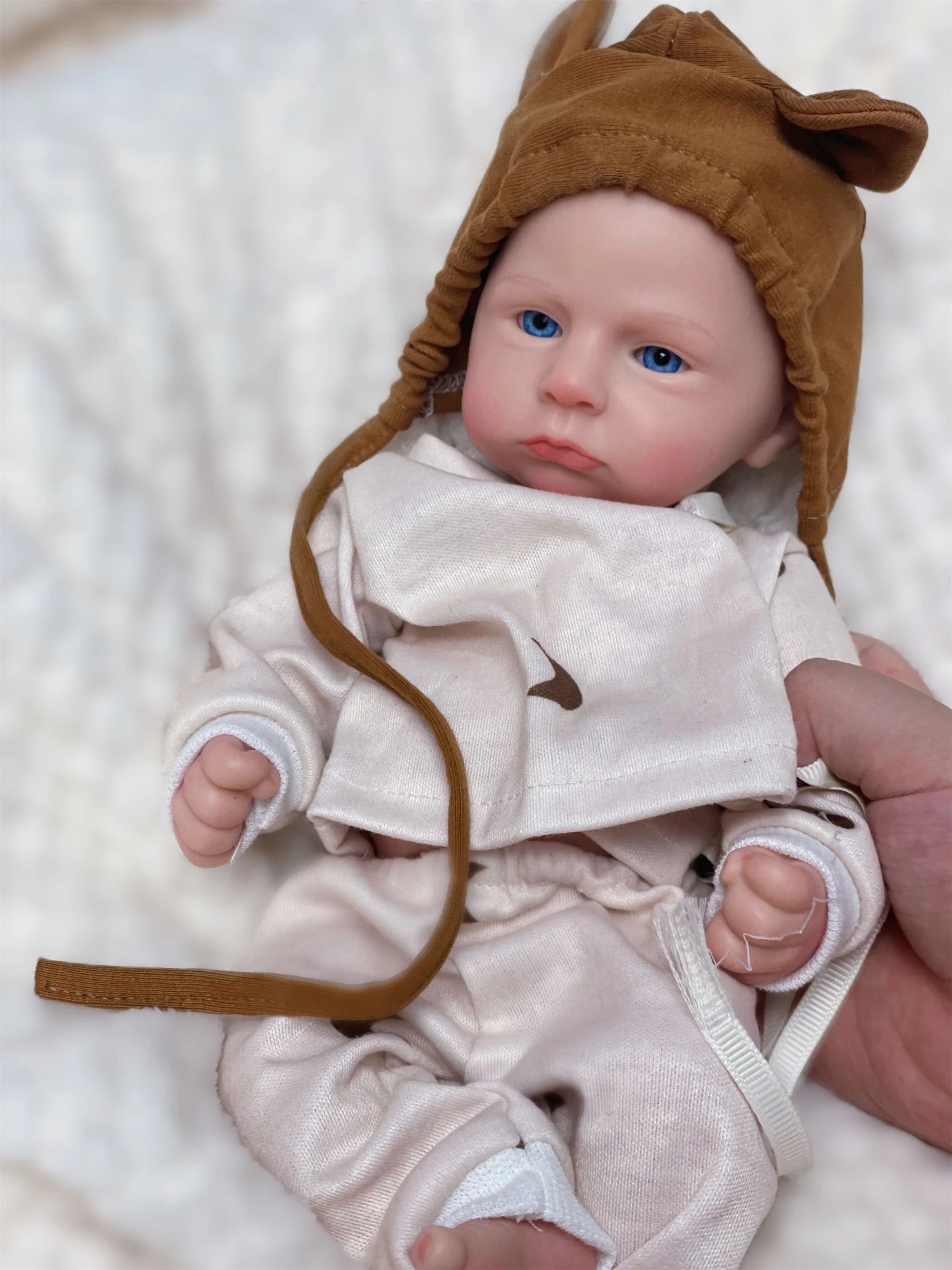 33CM Painted/Unpainted Silicone Boy Bebe Reborn Dolls Cameron Full Body Soft Solid Silicone Reborn Baby Doll Toys For Kid's Gift