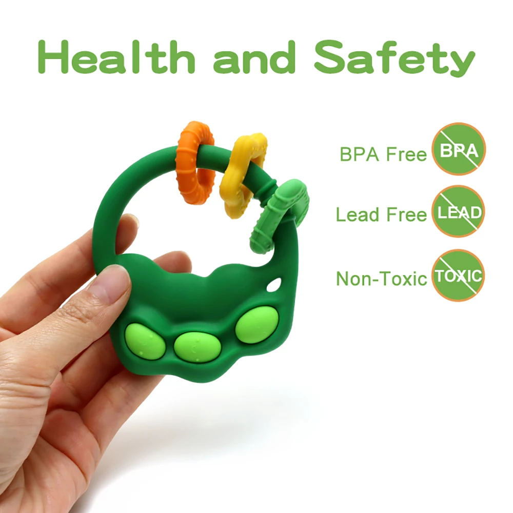 Erduo Babies Teething Ring Toys Anxiety Chew Things Sensory Silicone Gum Chewing Relief Bite Teether for Newborn Baby Teeth Toys