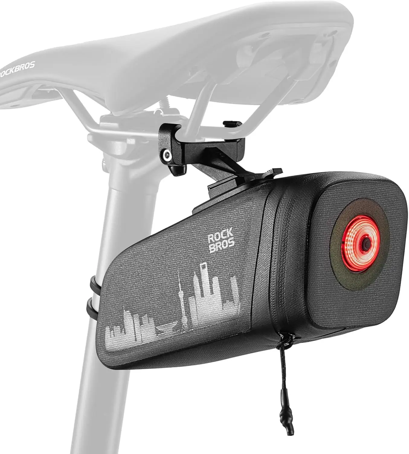 

Велосипедная седельная сумка с задним фонарем для ночной езды и датчиком тормоза — водонепроницаемый дорожный и горный велосипед