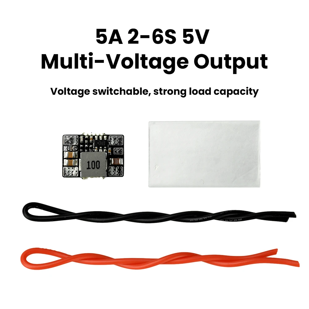 

Модуль понижающего преобразователя BEC 5В/12В для дронов FPV и БПЛА с фиксированным крылом, регулируемая плата питания, совместимая с литиевыми батареями 2-6S