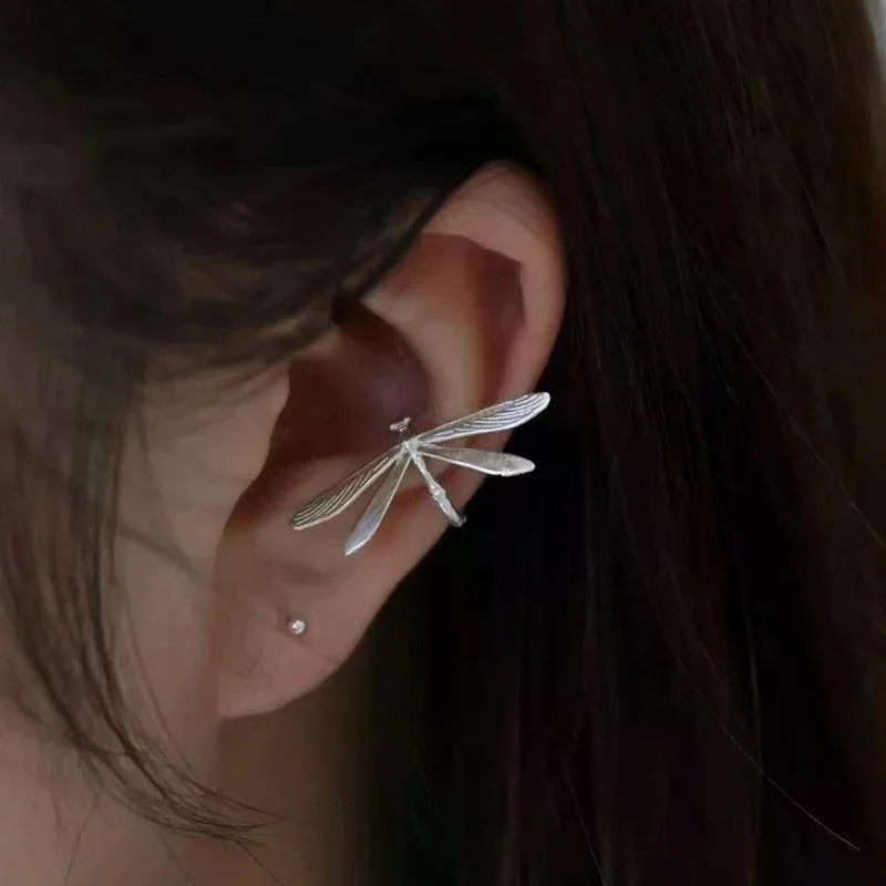 Vintage Delicate Dragonfly No Hole Ear Bone Clip Earrings For Women New Fashion Jewelry Party Gift
