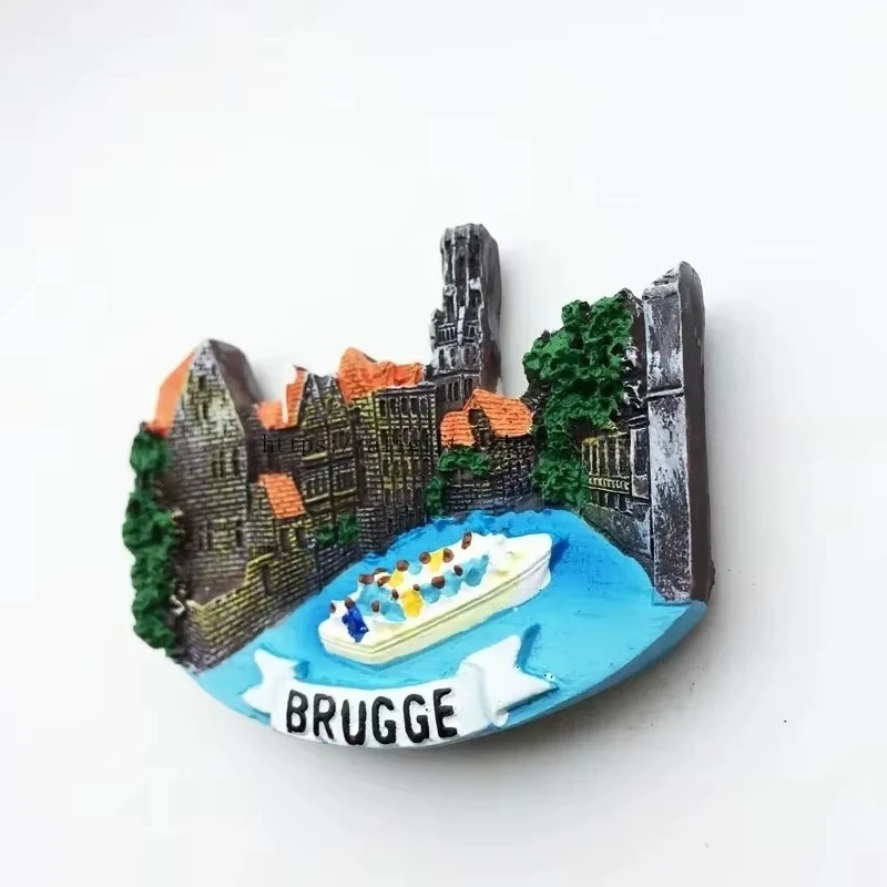 Belgian Tourism Memorial Decorative Crafts Resin Painted Magnet Refrigerator Stickers Souvenir for Kitchen Home Decoration