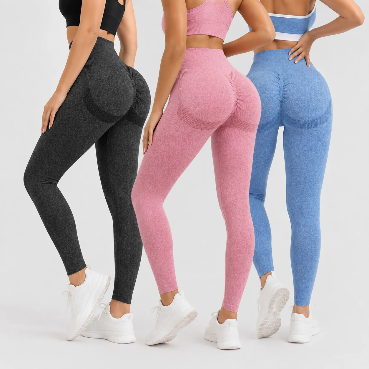 Women Seamless Gym Leggings High Waist Butt Lift Tummy Control Stretchy Quick Dry Yoga Running Fitness Workout Athletic Pants