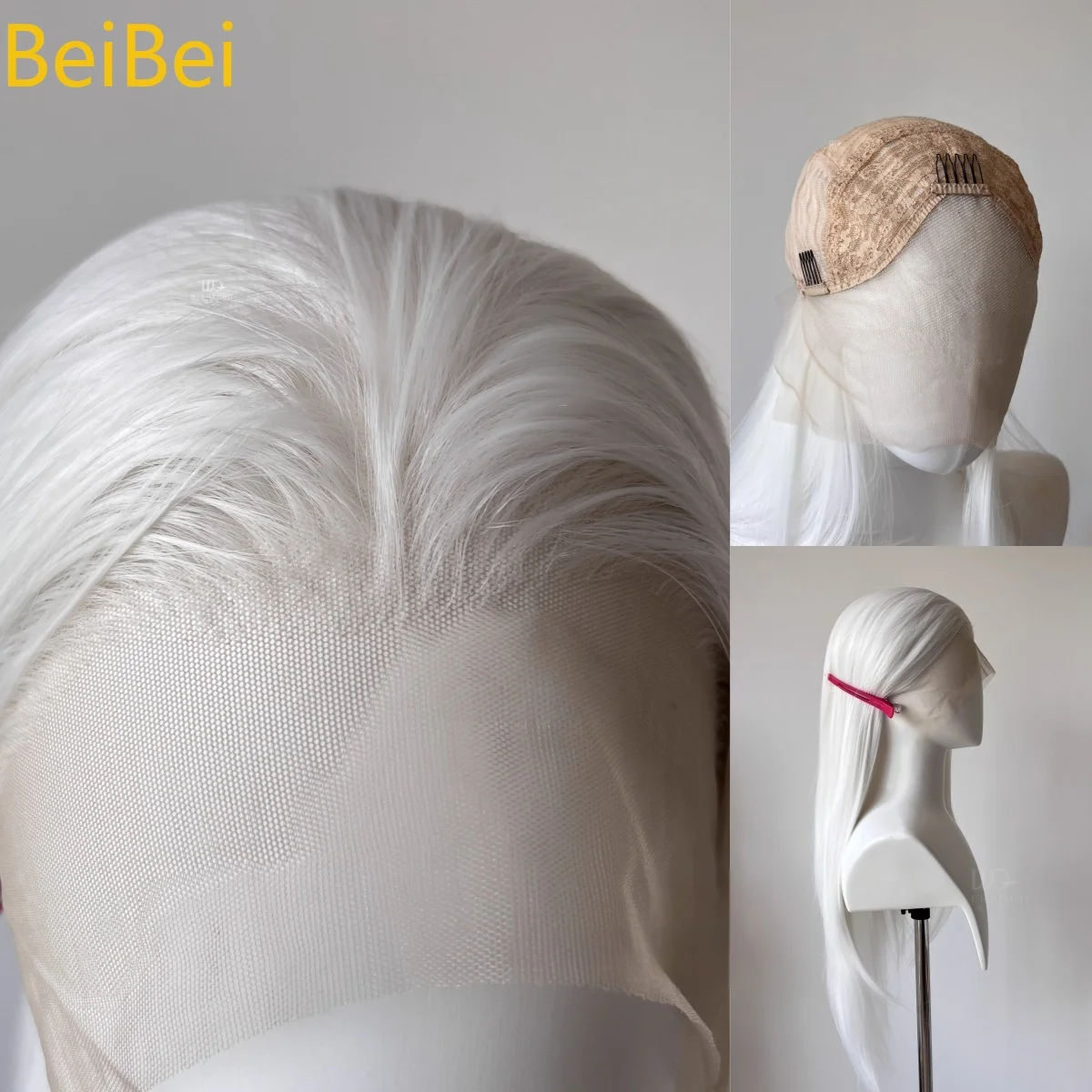 

White Lace Front Wig for Women 13x4 Lace Frontal 26 Inch Long Straight Hair High Quality Nature Synthetic Lace Wigs for Cosplay