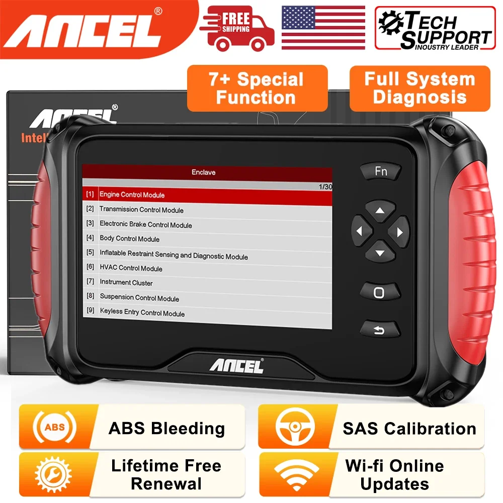 

ANCEL FX8000 Автомобильный полный диагностический сканер системы OBD2 Сканер считыватель кодов TPMS ABS Сброс прокалывающего масла EPB SAS Resets Scan Tool