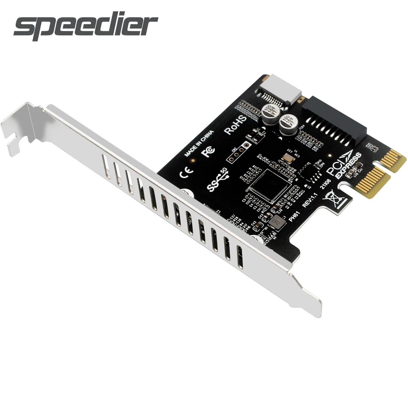 PCIE USB 3.0การ์ด PCI Express ประเภท-E USB3 19/20P การ์ดความเร็วสูง5gbps ประเภท C อะแดปเตอร์ PCIe X1 X4 X8 X16