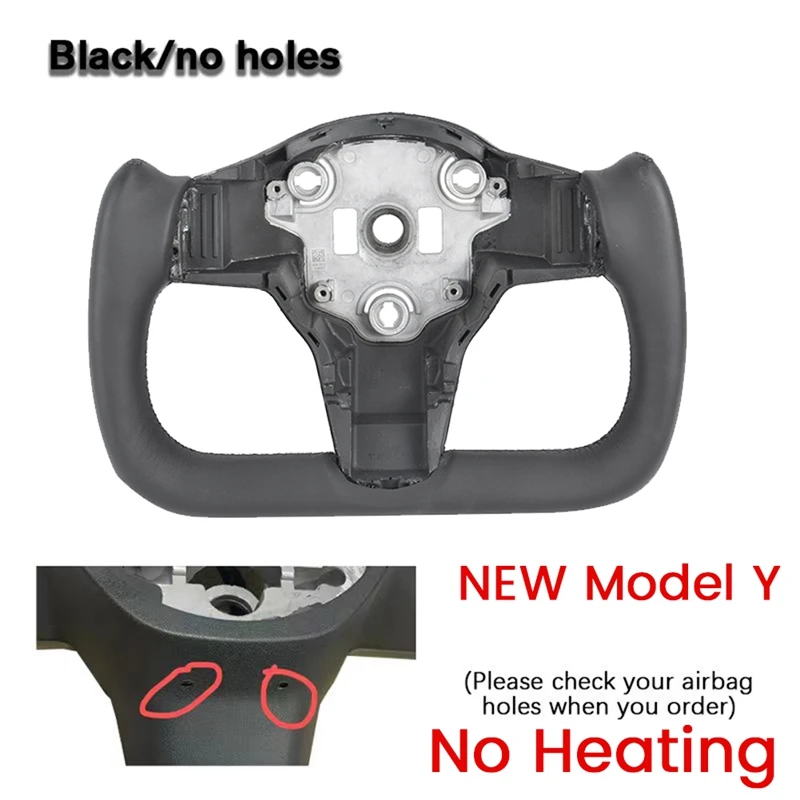 Yoke Steering Wheel Steering Parts For Tesla Model Y 2017-2021 Steering Wheel Racing Custom Styling No Heating Middle Hole