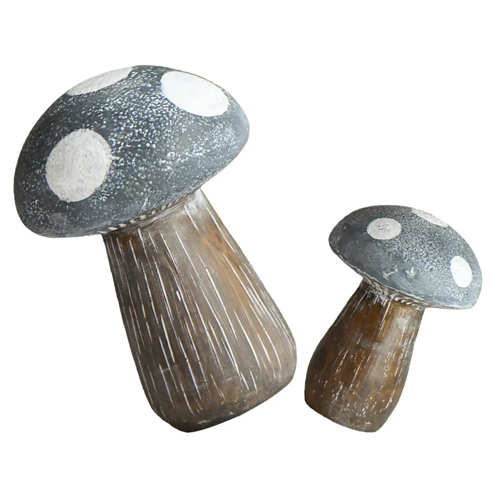 

2pcs Mushroom Resin Garden Ornament Resin Mushroom Decor Outdoor Lawn Decoration Cute For Yard Patio Bonsai Micro Landscape