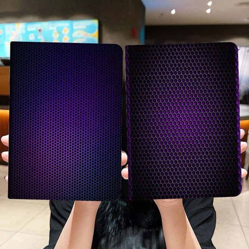 

Складной чехол для планшета с фиолетовым шестиугольным узором, стильный подарок для iPad Pro, Air, Mini 2, 3, 4, 5, 6, 7, 6-го, 7-го, 10-го, 11-го поколений, 10.2, 9.7, 10.5, 11 дюймов