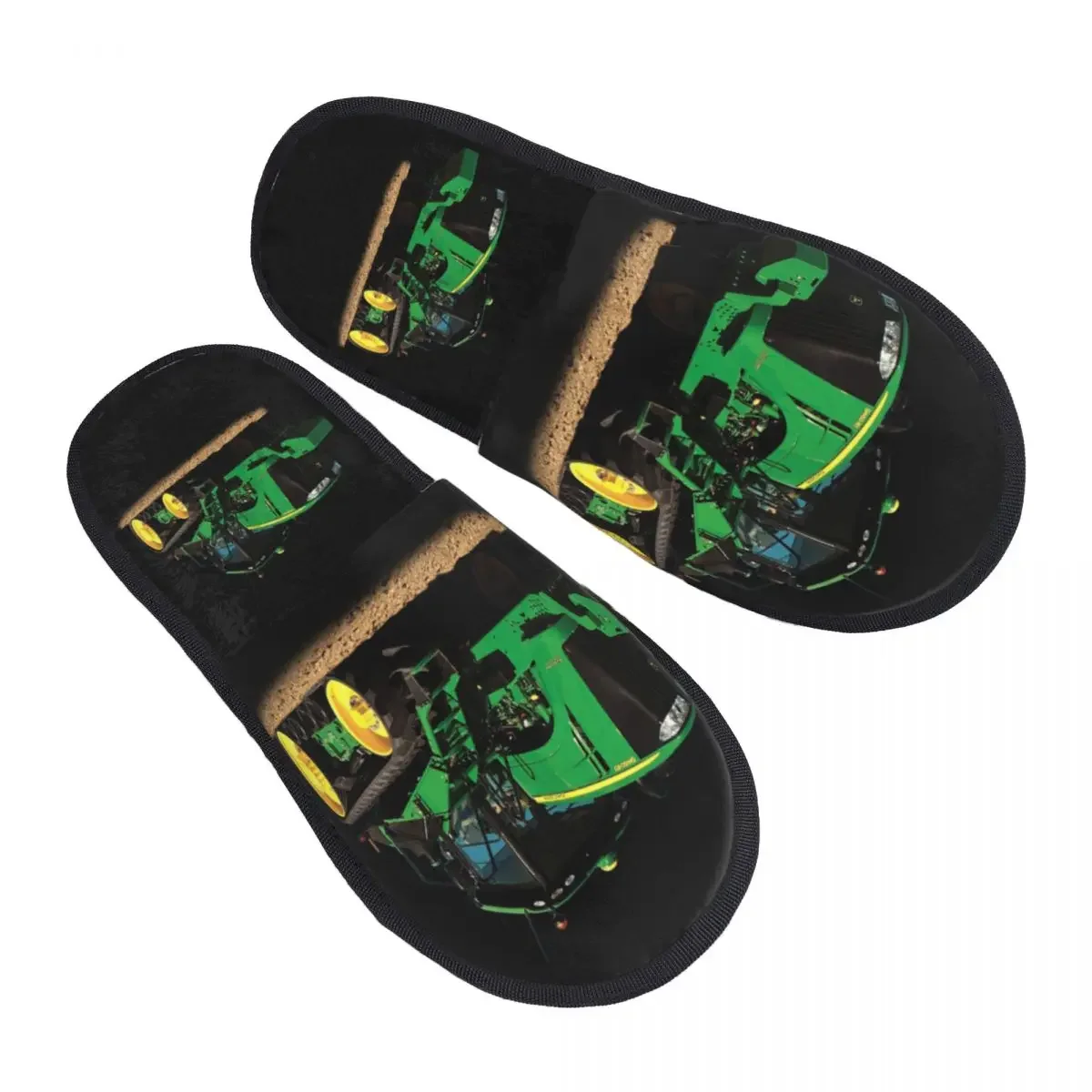 Tractor House Slippers Women Soft Memory Foam FarmHeavy Machinery Slip On Bedroom Slipper Shoes