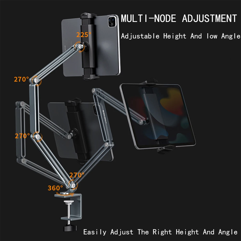 Soporte de brazo largo para tableta, 5 a, 14 pulgadas, 360 grados, para teléfono inteligente, cama, escritorio, soporte perezoso para iPa
