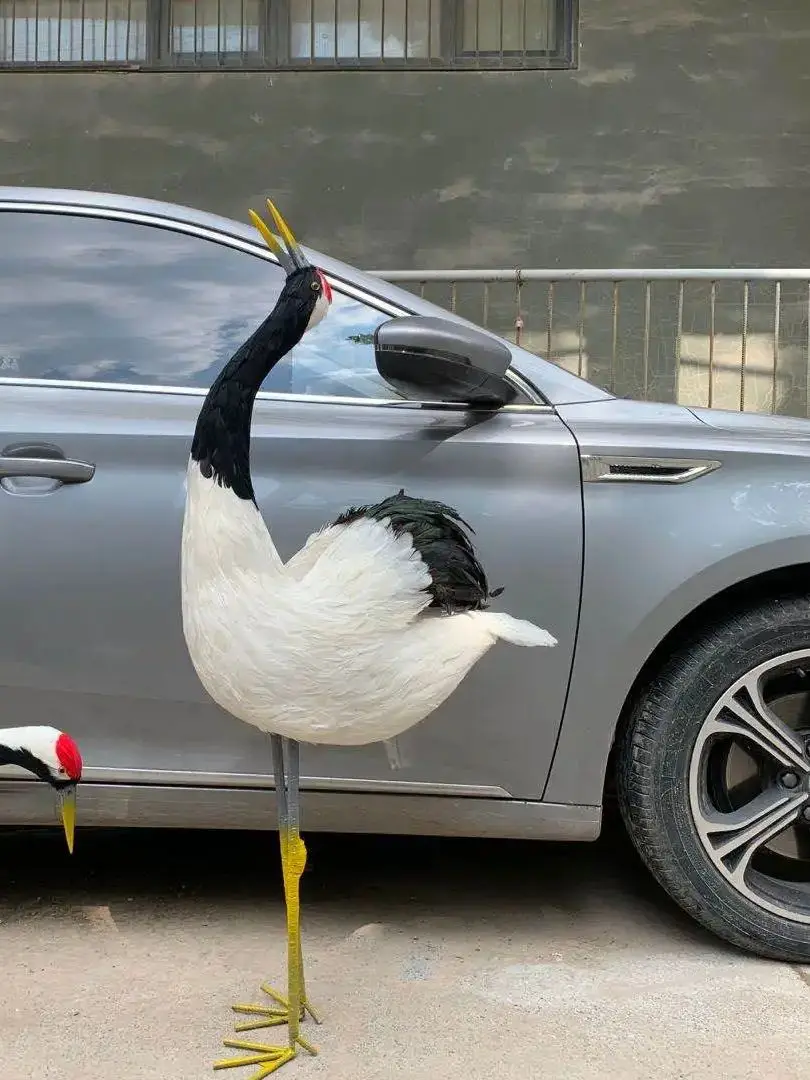 tall simulation look up Red-crowned crane model foam&feathers home garden decoration gift about 120cm a2758