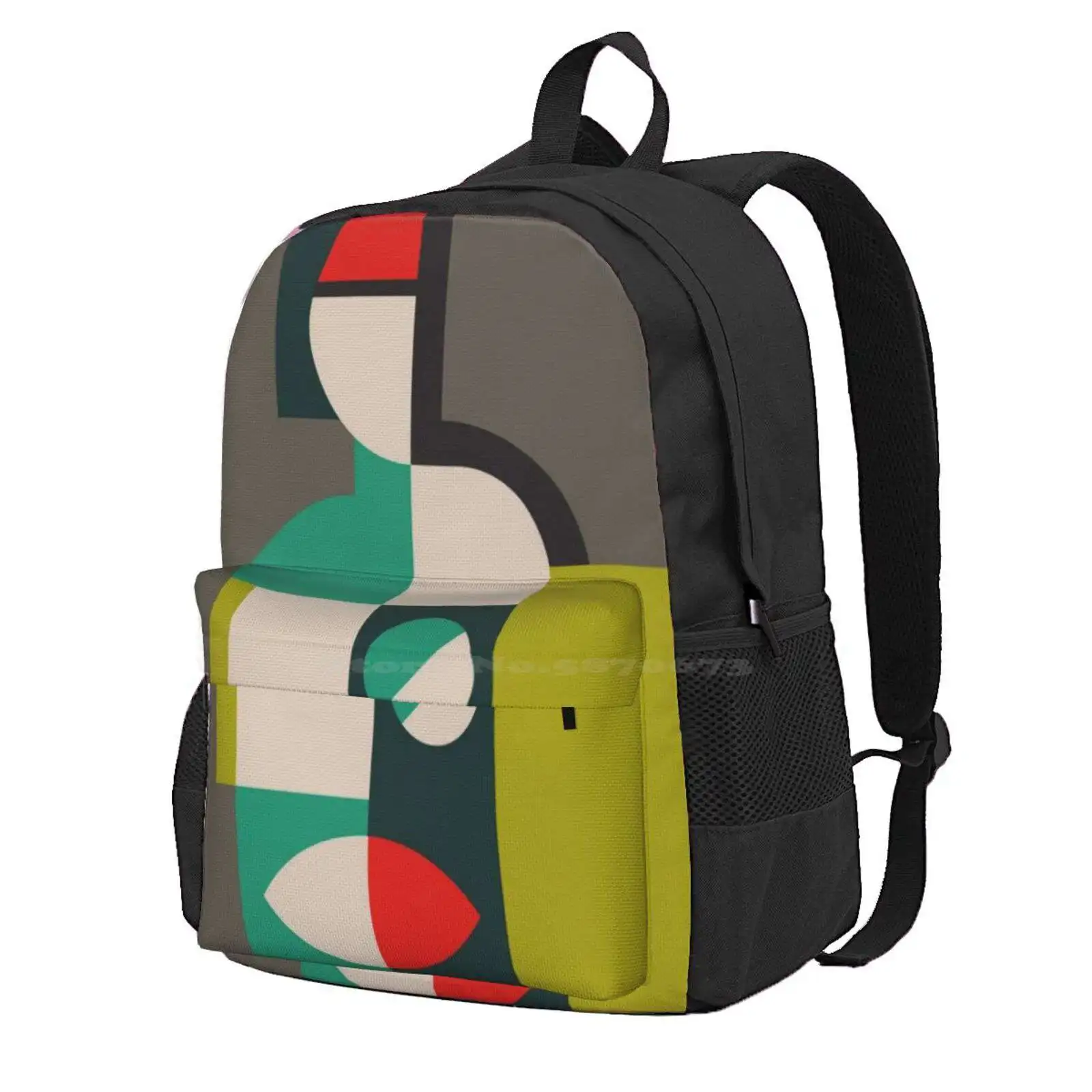 Femininity Hot Sale Schoolbag Backpack Fashion Bags Womanhood Avant Garde Constructivism Timeless Shapes Circles Colorful Face