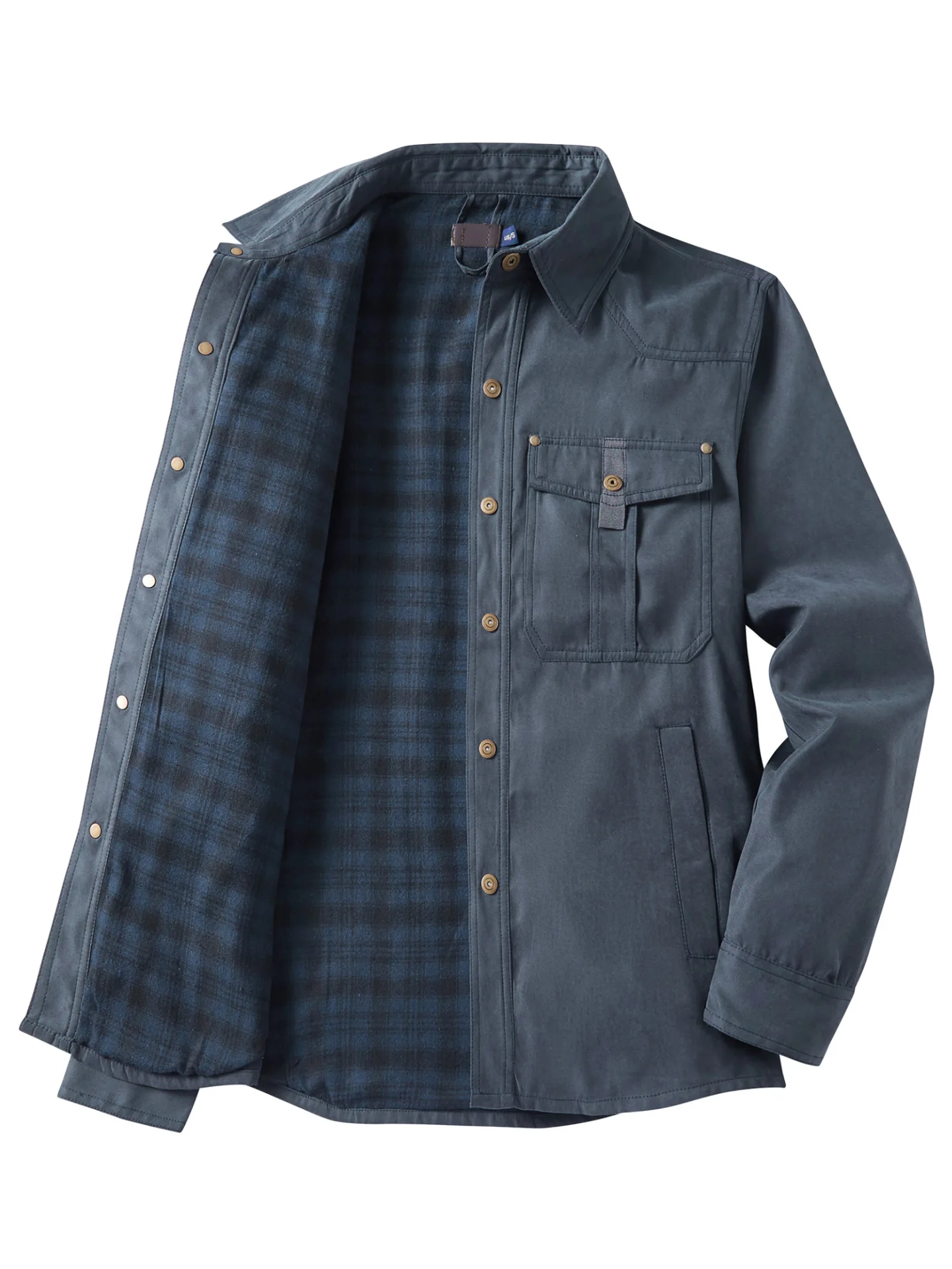 Autumn Men'S Bomber Jacket High-Quality Male Plaid Flannel Jacket Men'S Lapel Thick Warm Cargo Jackets Coats Streetwear US size