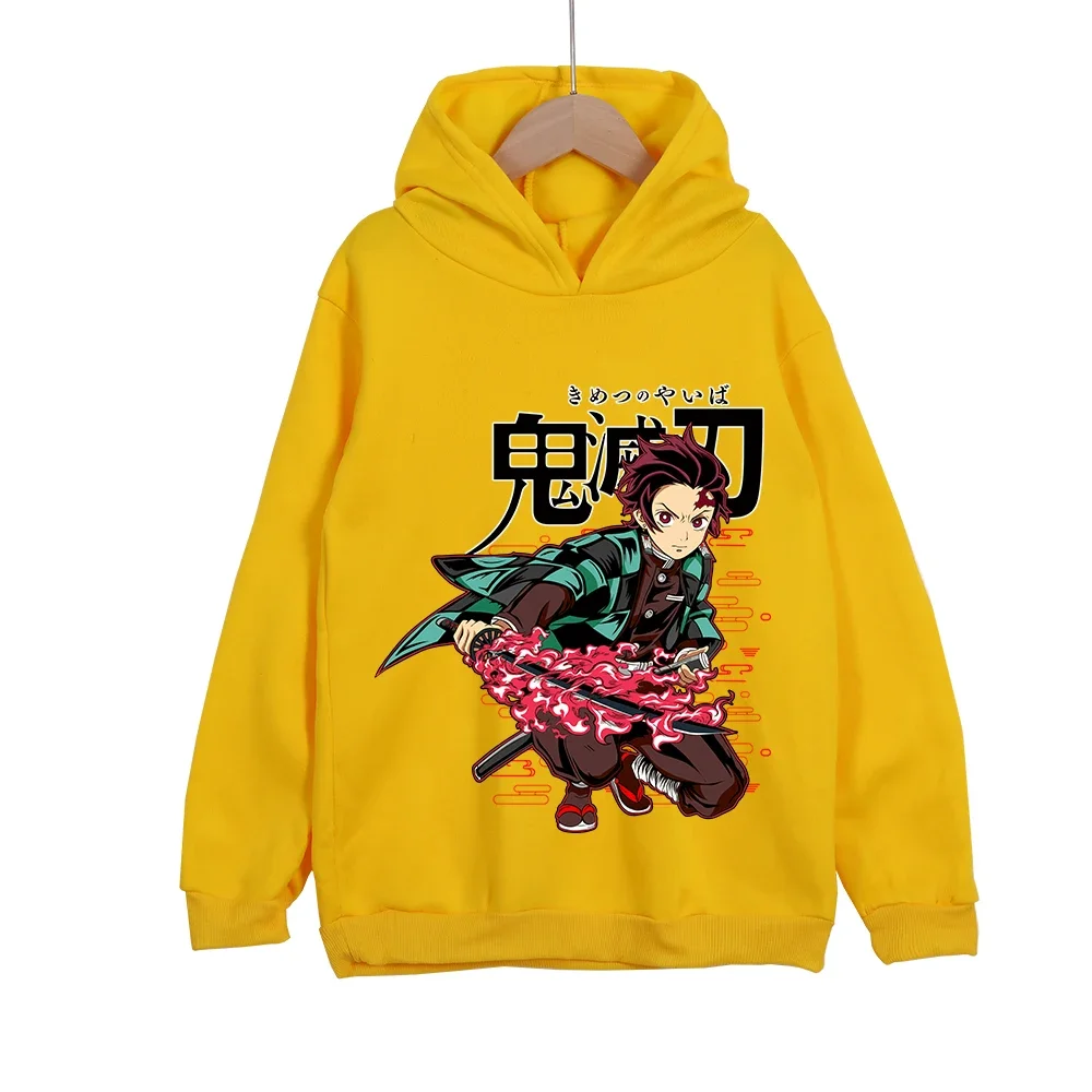 Demon Slayer Tanjiro Kamado Kids Graphic Hoodie，Boys Girls Drawstring Hooded Sweatshirt Anime Print Casual Top