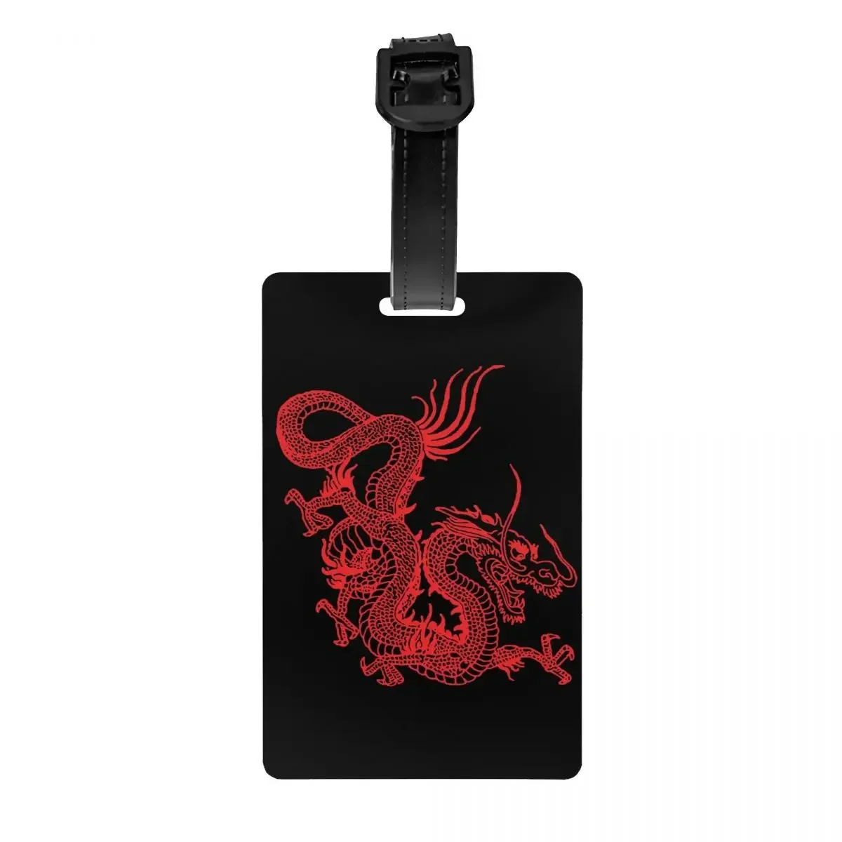 Custom Red  Dragon Luggage Tags For Suitcases Asian Oriental Style Art Privacy Cover ID Label