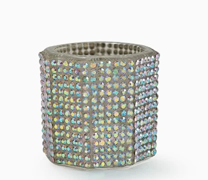 3 Stuks Strass Versierd Kristal Nail Art Brush Wassen Cups Achthoekige Vorm Multifunctionele Dappenschotel voor Salon en Thuis