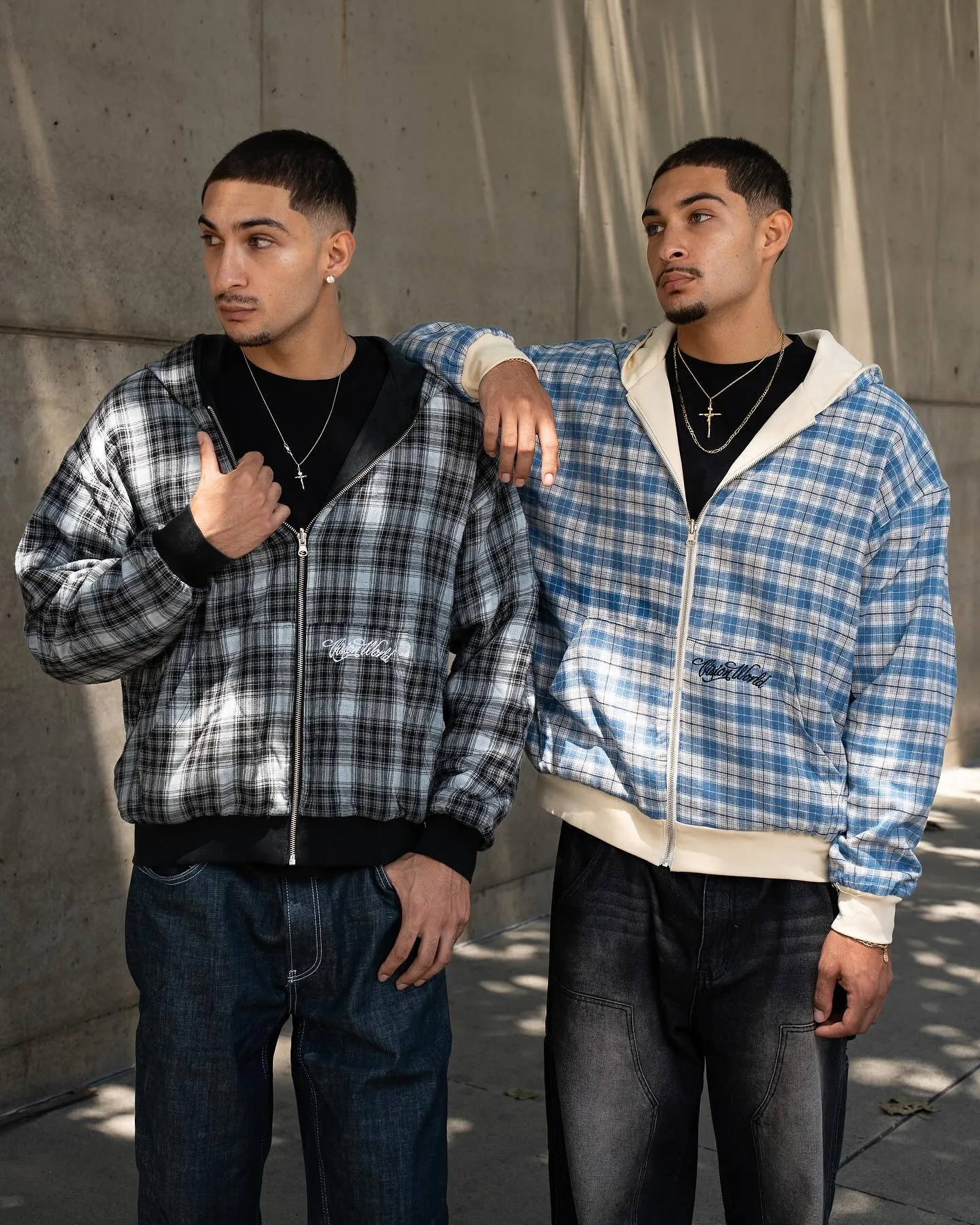Y2K Wendbarer Karierter Zip-Up-Hoodie, Kurz Geschnitten, Langarm, Locker Sitzend, Streetwear-Sweatshirt – Detail 5
