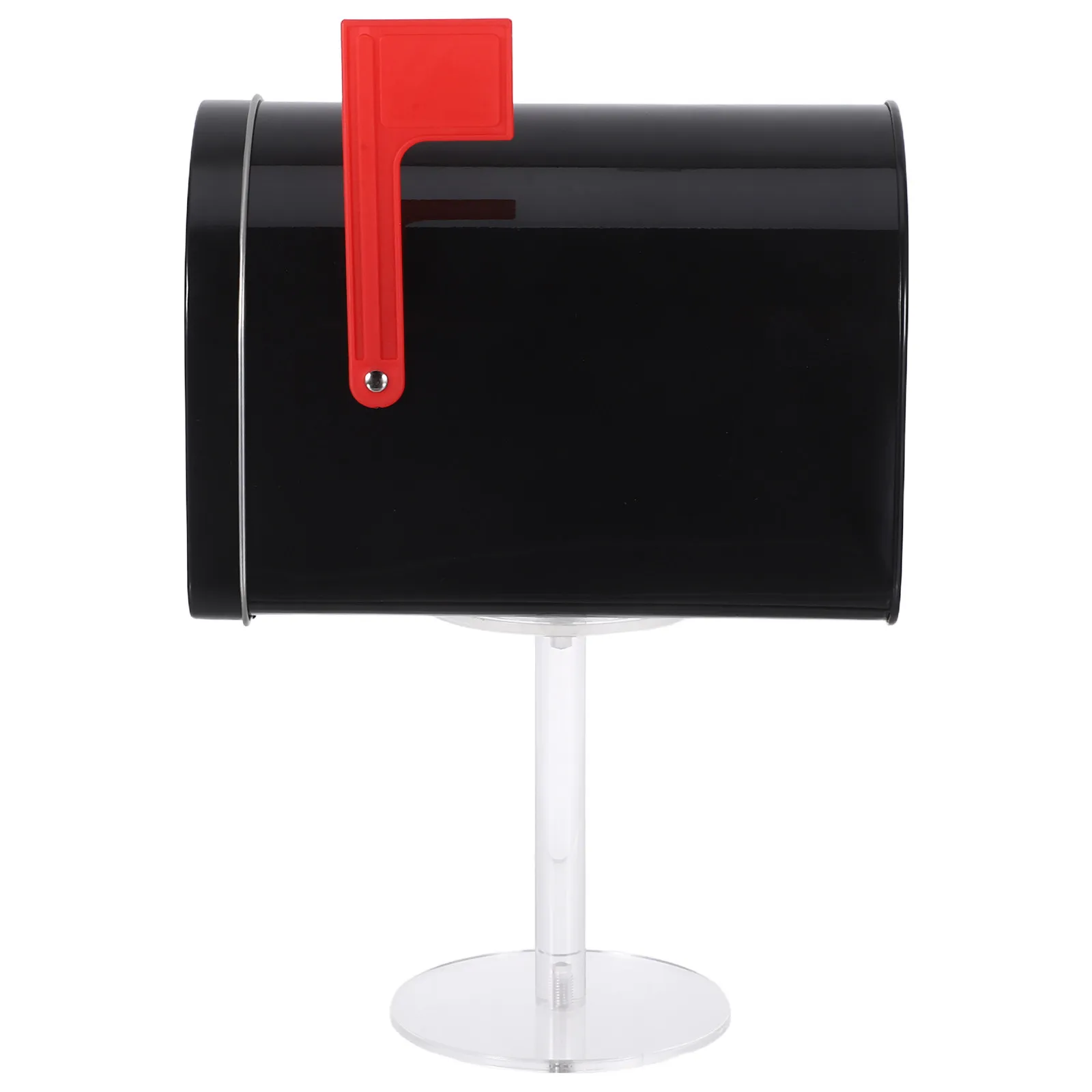 Mini Waterproof Iron Mailbox Black Metal Post Box Outdoor Suggestion Donation Tip Box for Home Office Lawn Decor