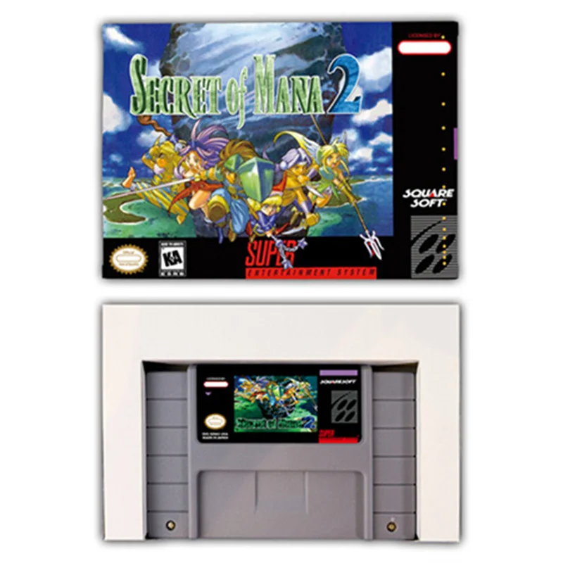 Secret of Mana 2 RPG game Card for SNES EUR PAL USA NTSC 16bit Game Consoles with Retail Box Video Game Cartridge