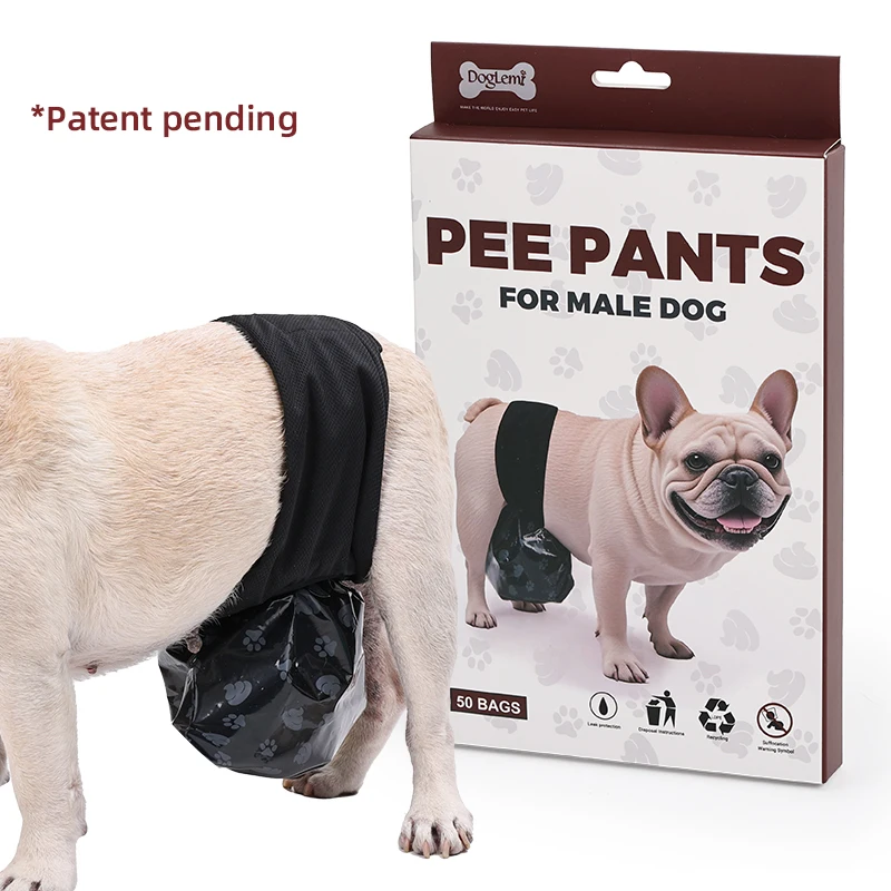 

Dog Poop Collection Pants Washable Pet Diaper with Disposable Replace Bags for Outdoor Travel Reusable Easy Cleaning Diapers