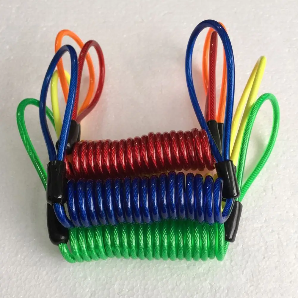 

Bike Disc Lock Cable 120cm Lightweight Colored Coiled Wire Loop Ends for Disc Lock Handlebar Motorcycle Scooter Bicycle