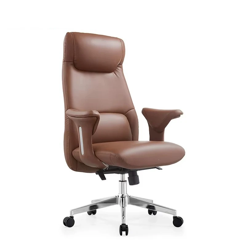 Luxury Reclining Leather Office Chair with Footrest Comfortable Swivel Boss Chair Executive Computer Chair Factory Price