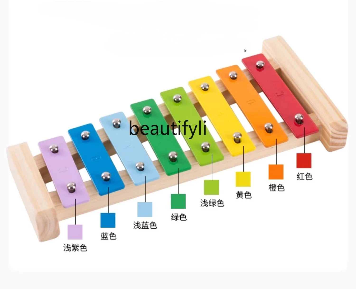 

Wooden eight-tone piano Children's steel sheet percussion percussion instrument, music toy xylophone