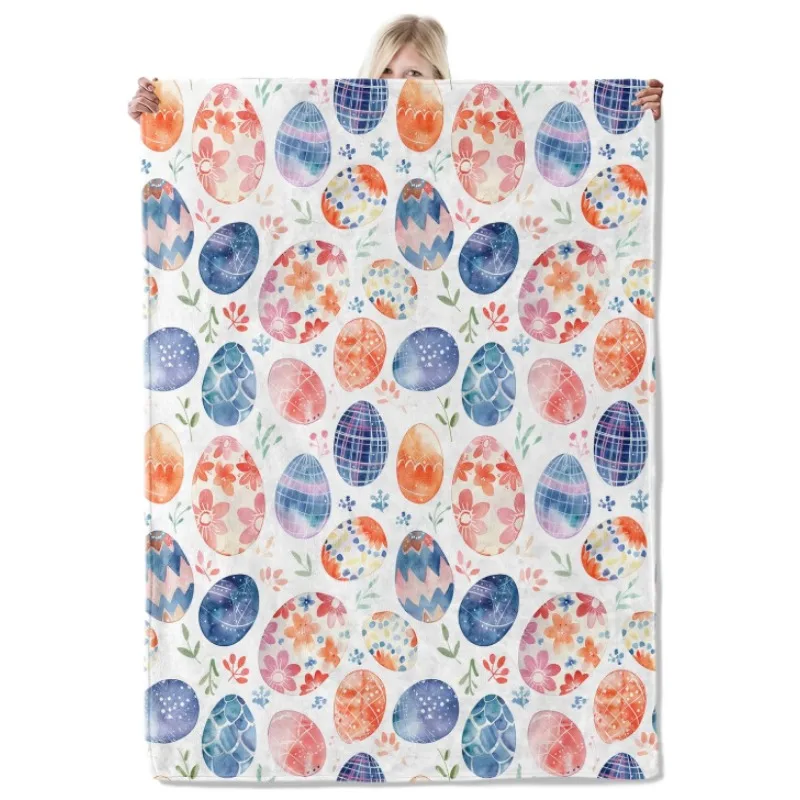 

Одеяло с пасхальным яйцом, фланелевое одеяло с цветочным принтом, милое праздничное украшение, идеальный подарок для детей, девочек, женщин, любителей праздничного дома