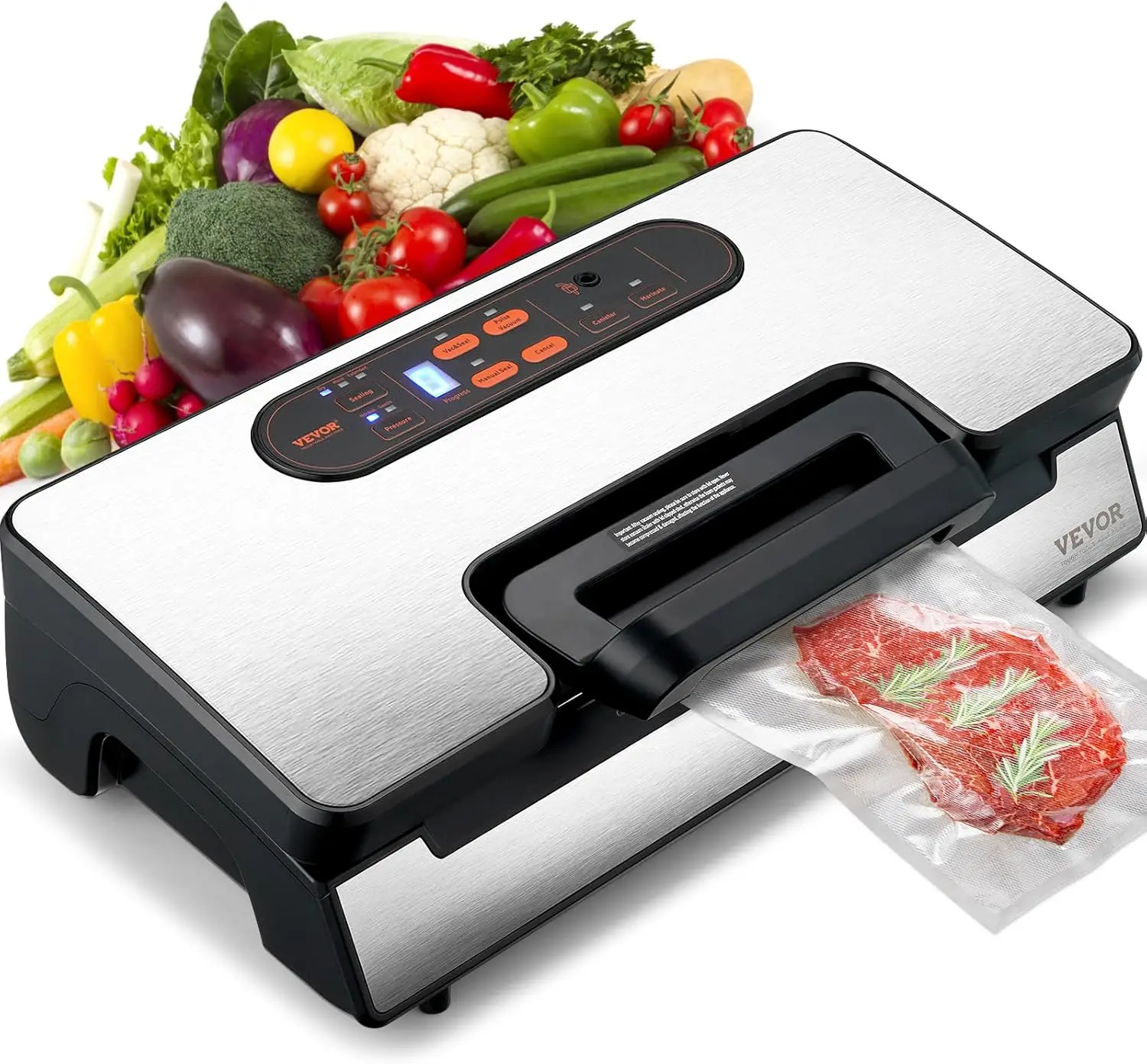 VEVOR Vacuum Sealer Machine, Food Sealer Machine，Dry and Moist Food Storage, Automatic and Manual Air Sealing System